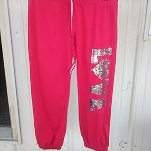 Red sweat pants